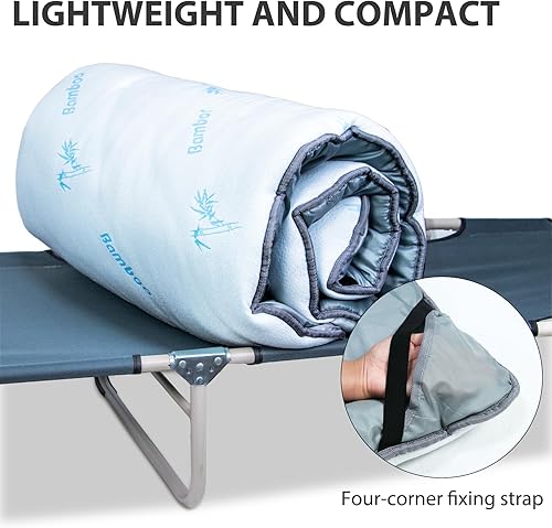 Miniatura 5 de Gehannah Almohadilla gruesa para dormir, de microfibra suave y cómoda, para adultos, ligera, plegable, para viajes, senderismo, mochileros, viajes