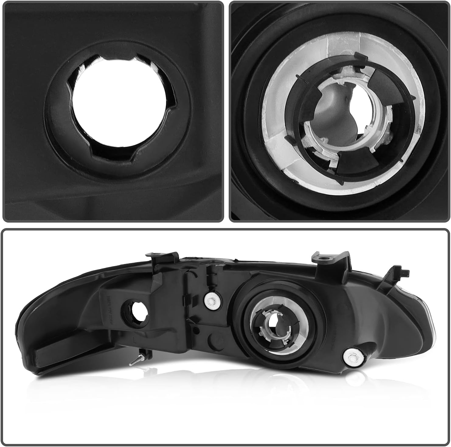 FINDAUTO Headlight Assembly Fits For Nissan Sentra 2000-2003 Black Housing Headlamp Driver+Passenger Side