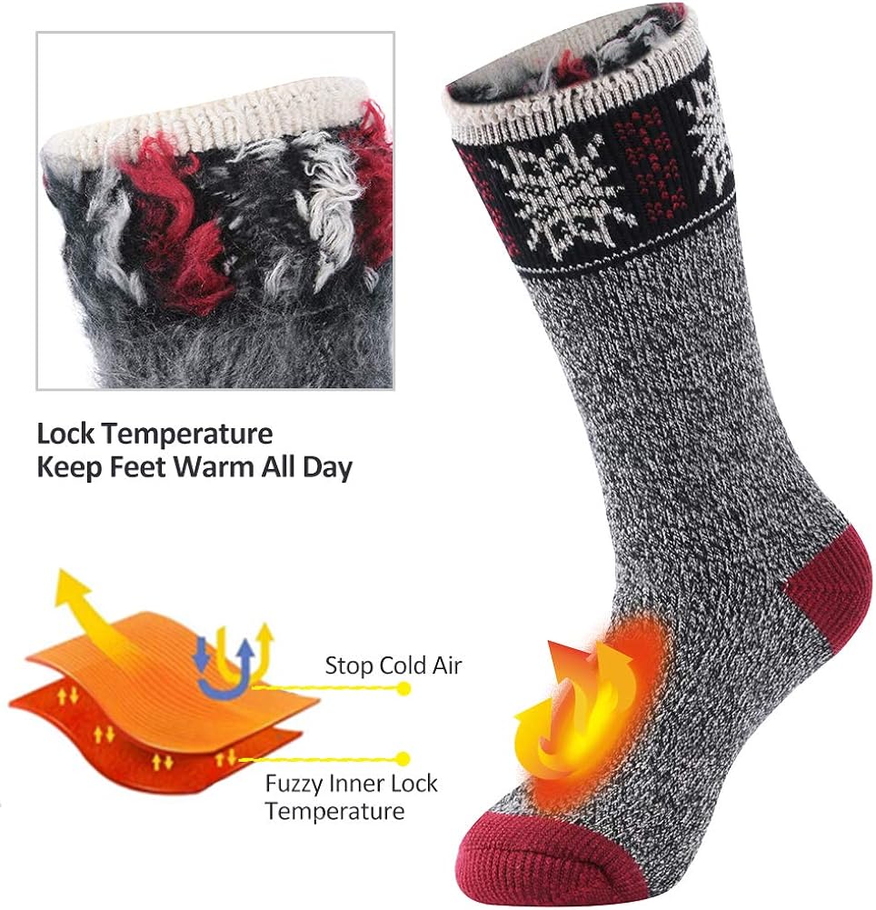 Miniatura 5 de Sunew Calcetines térmicos cálidos, calcetines unisex gruesos con aislamiento térmico térmico para invierno
