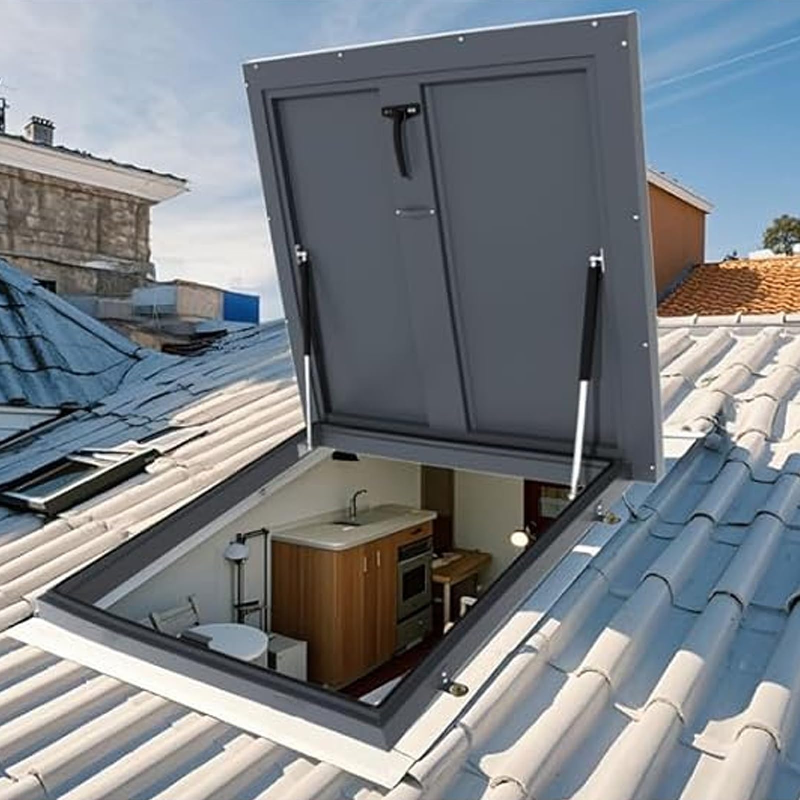 Ventilación de tragaluz de ático con escotilla comercial de 27x40 pulgadas