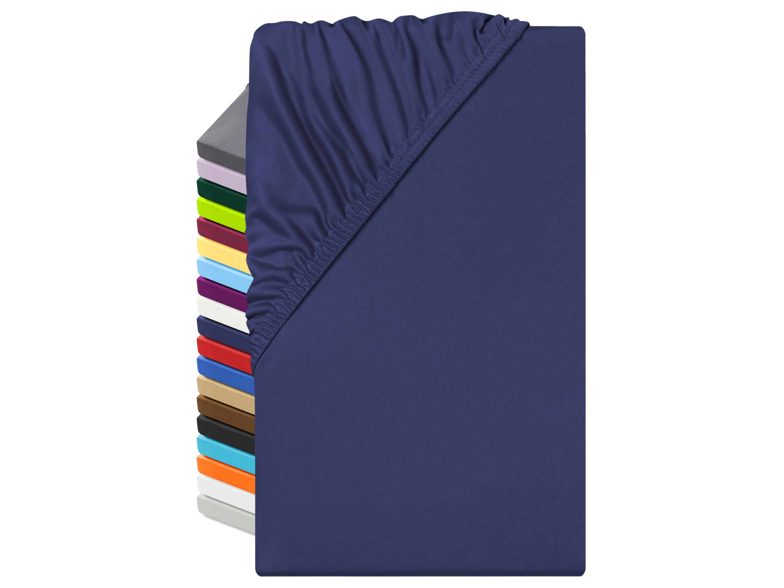 npluseins Microfibre Fitted Sheet - Breathable and Suitable for Allergy Sufferers 1519.2192, 80-90 x 190 cm, navy
