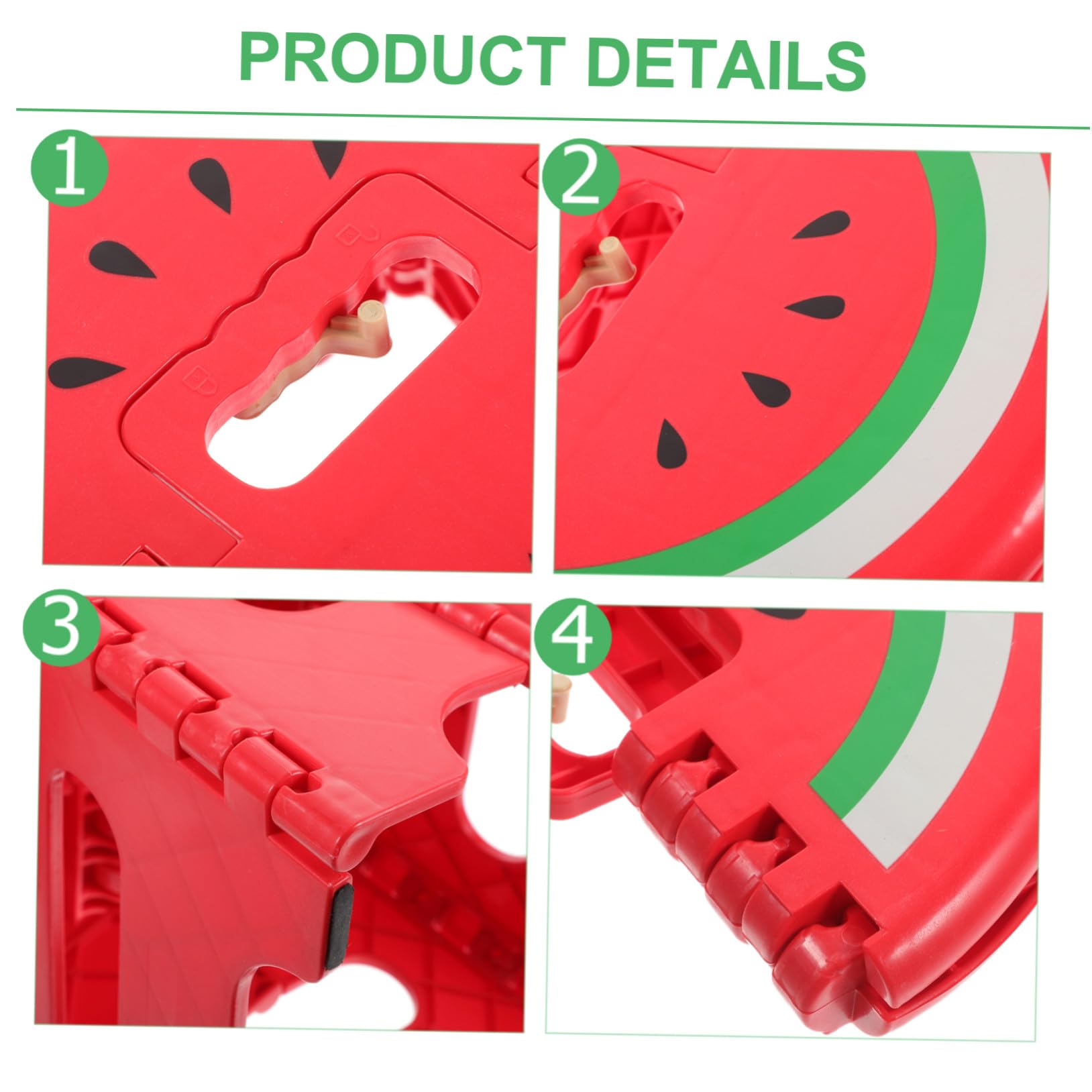 GALPADA Sgabello Pieghevole in Plastica Rosso Compatto Maniglia | Bambini, Adatto a Hotel e Hiking, Superficie senza Sbavature, Formato Piccolo