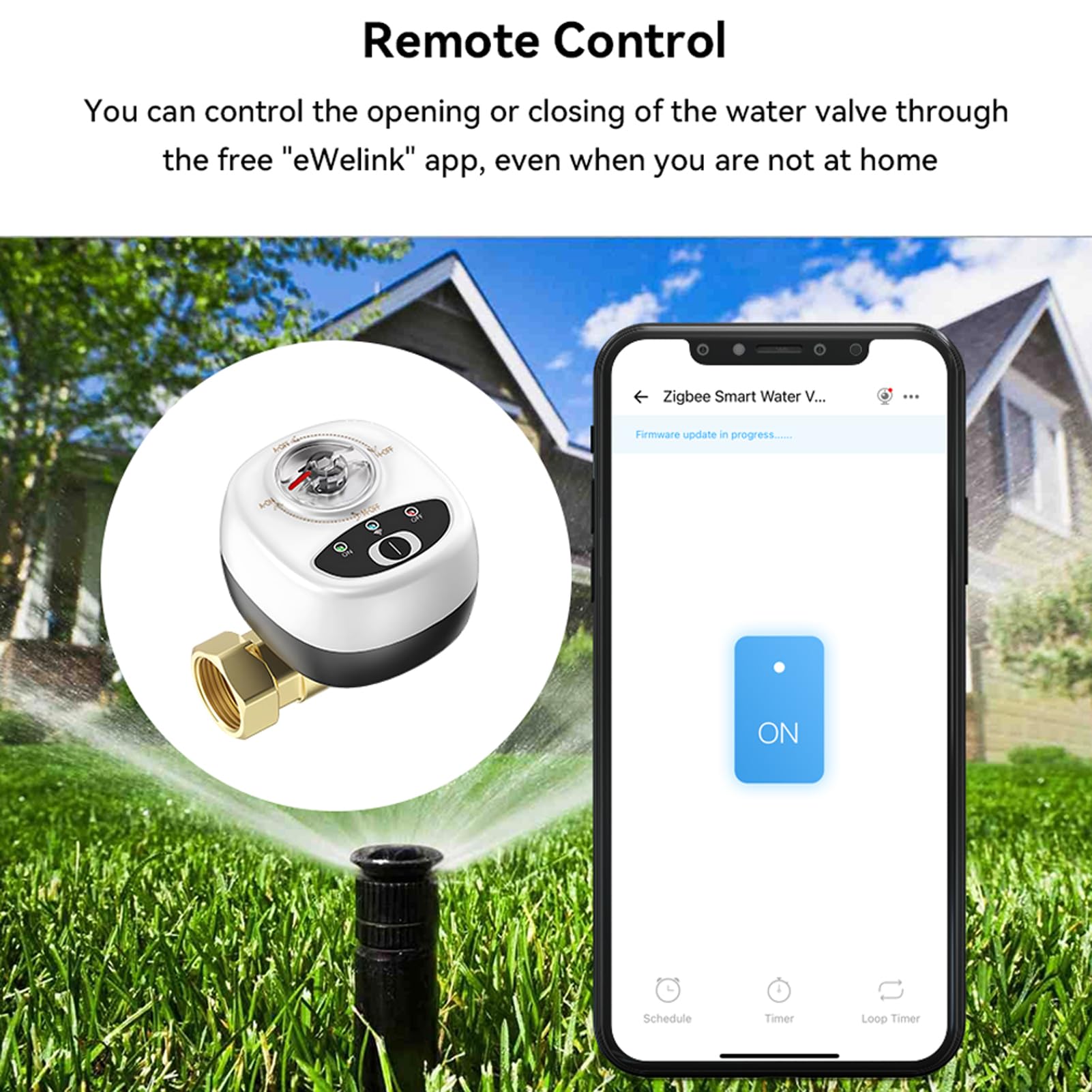 Válvula de agua EWeLink ZigBee, interruptor automático, válvula de bola inteligente, impermeable IP65, control remoto inalámbrico por aplicación, compatible con, asistente y saludo
