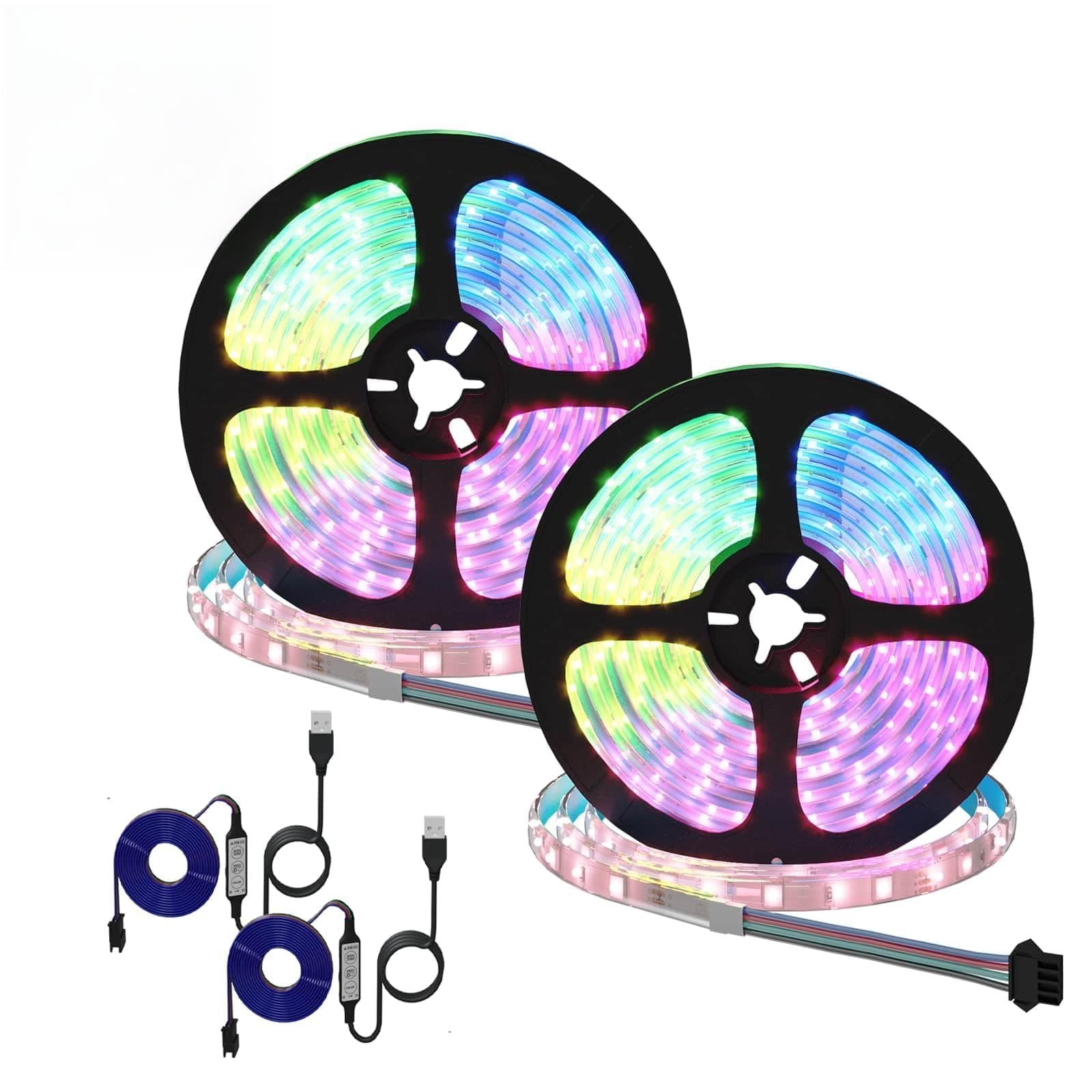 Tira LED 2 pcs Negro y Transparente 5100 mm Cobre y plástico,Casa y jardín,Iluminación,Mangueras y guirnaldas de Luces,0.68kg-3429130