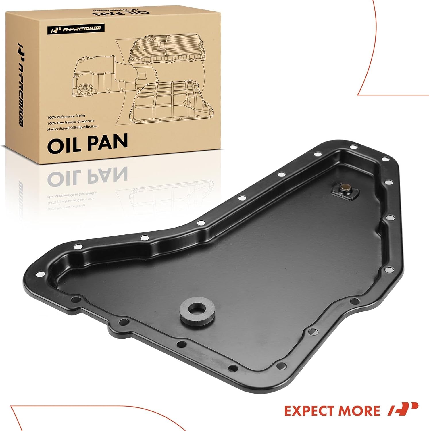 A-Premium Transmission Oil Pan with Drain Plug Compatible with THM440-T4/ME9 Automatic Transmission & Buick Cadillac Oldsmobile Pontiac