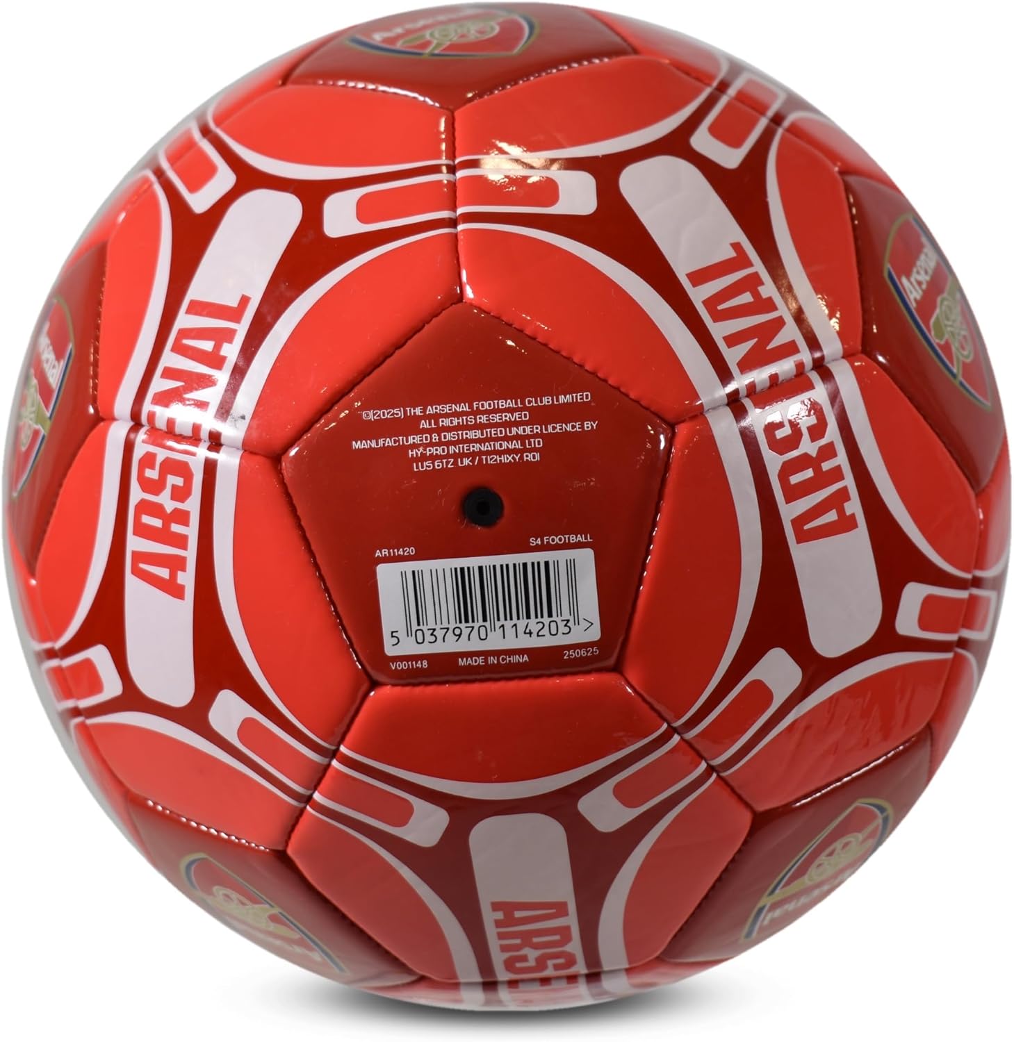 Arsenal FC Official Soccer Gift Size 4 Crest Football Red