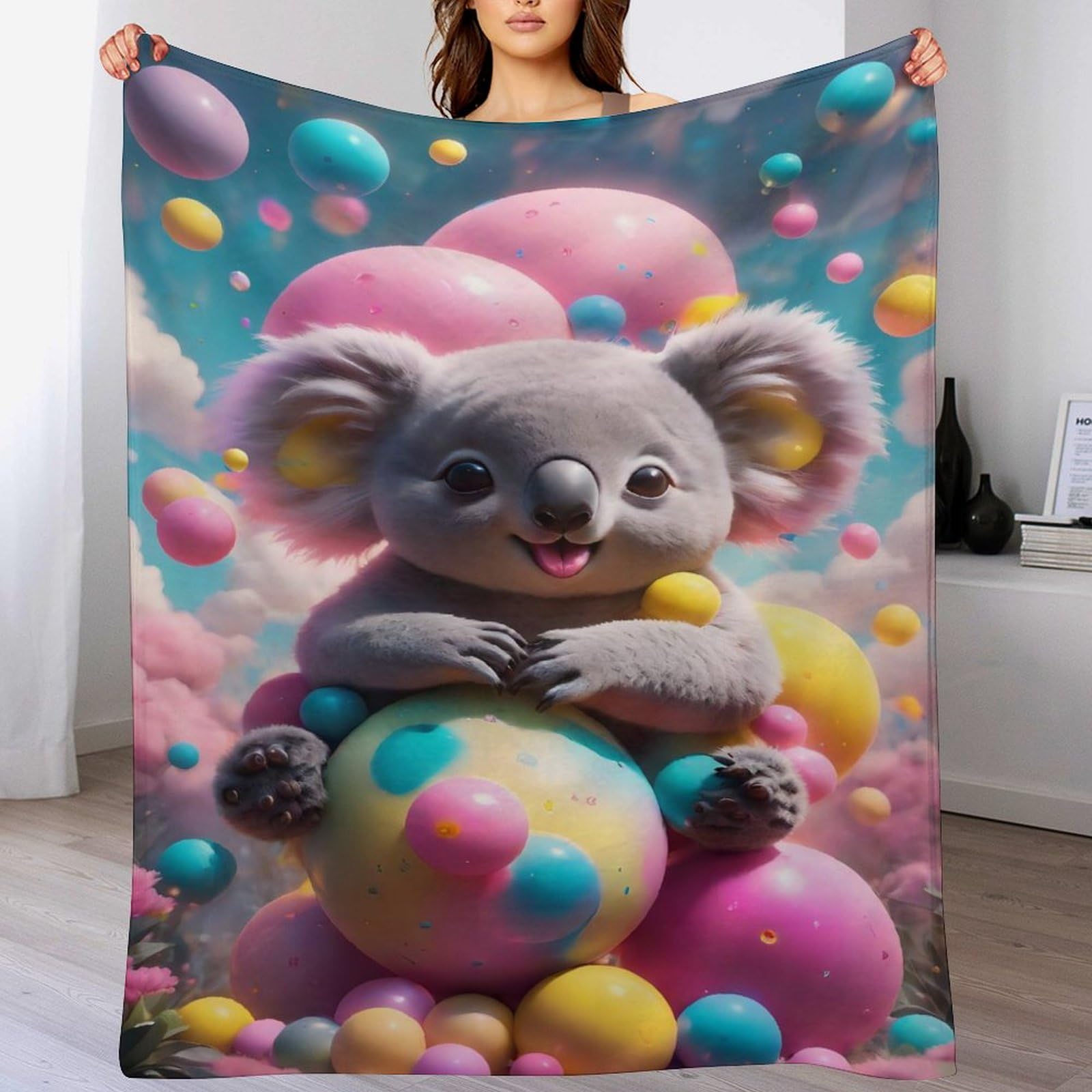 Manta de sofá de koala grande y cálida para tardes de cine en casa