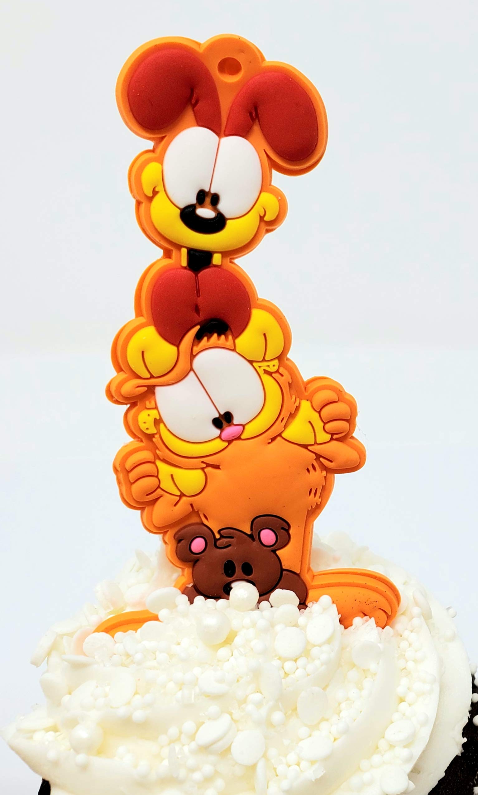 Garfield Birthday Cupcake Cake Topper Set Featuring Garfield and