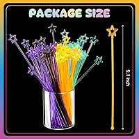 Vista 2 de Mudder 100 palitos Swizzle de 9.1 pulgadas, agitadores de cóctel de plástico para bar, de plástico desechable, estrella superior de cristal