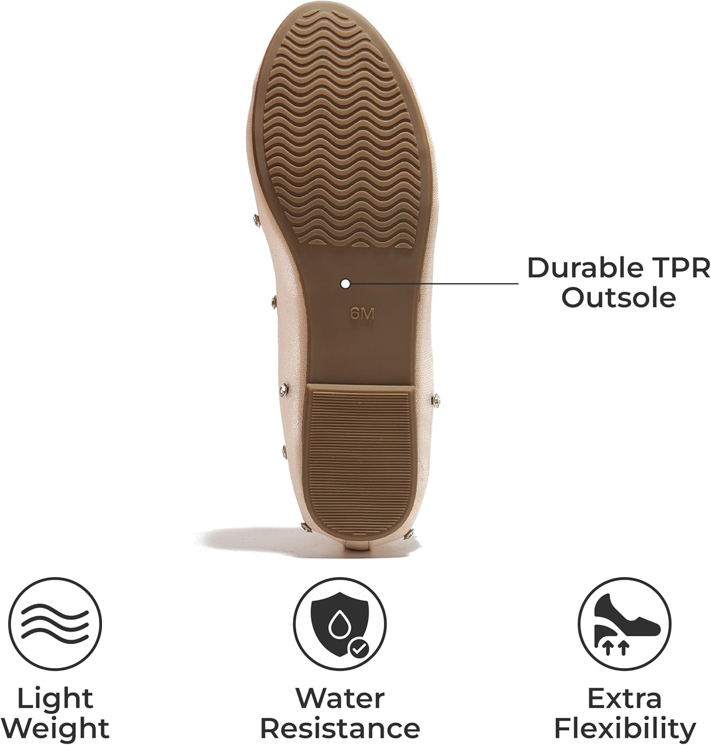 Project Cloud Ballet Flats Shoes for Women – Crystal-Embellished Mesh Ballet Flats Women Footwear – Non-Slip Mary Jane Shoes with Memory Foam – Casual Footwear for All-Day Comfort (Amity) 10 Nude image 5 of 8 B0D214RF39