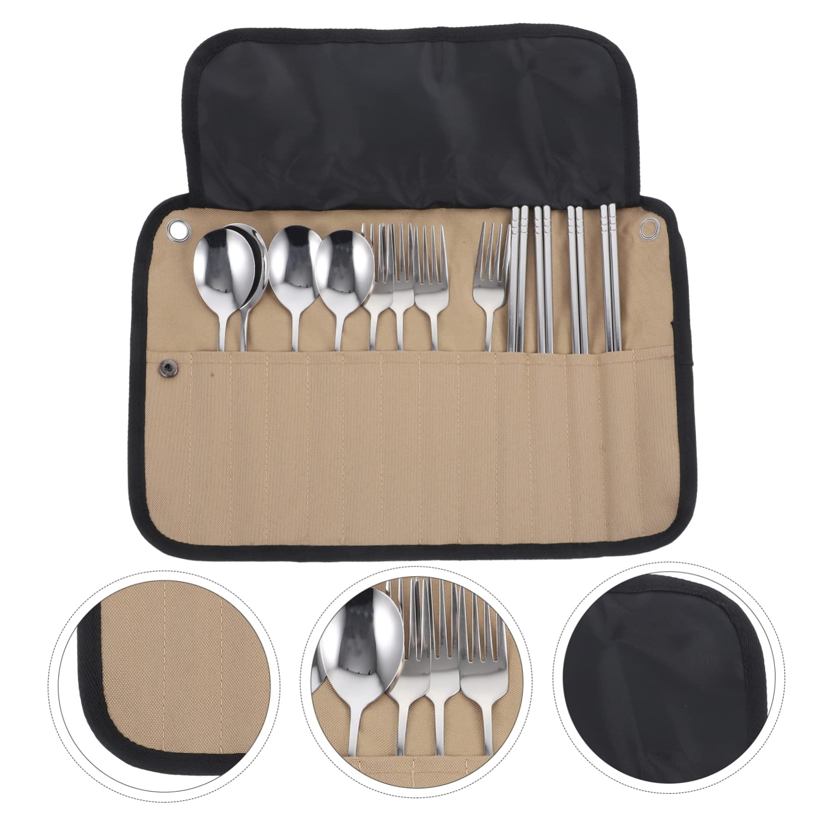 BESTonZON Posate Da Campeggio Utensili Da Tavola Portatili Custodia Organizer Per Stoviglie Da Picnic e Barbecue Adatto Per Uso Esterno e Interno