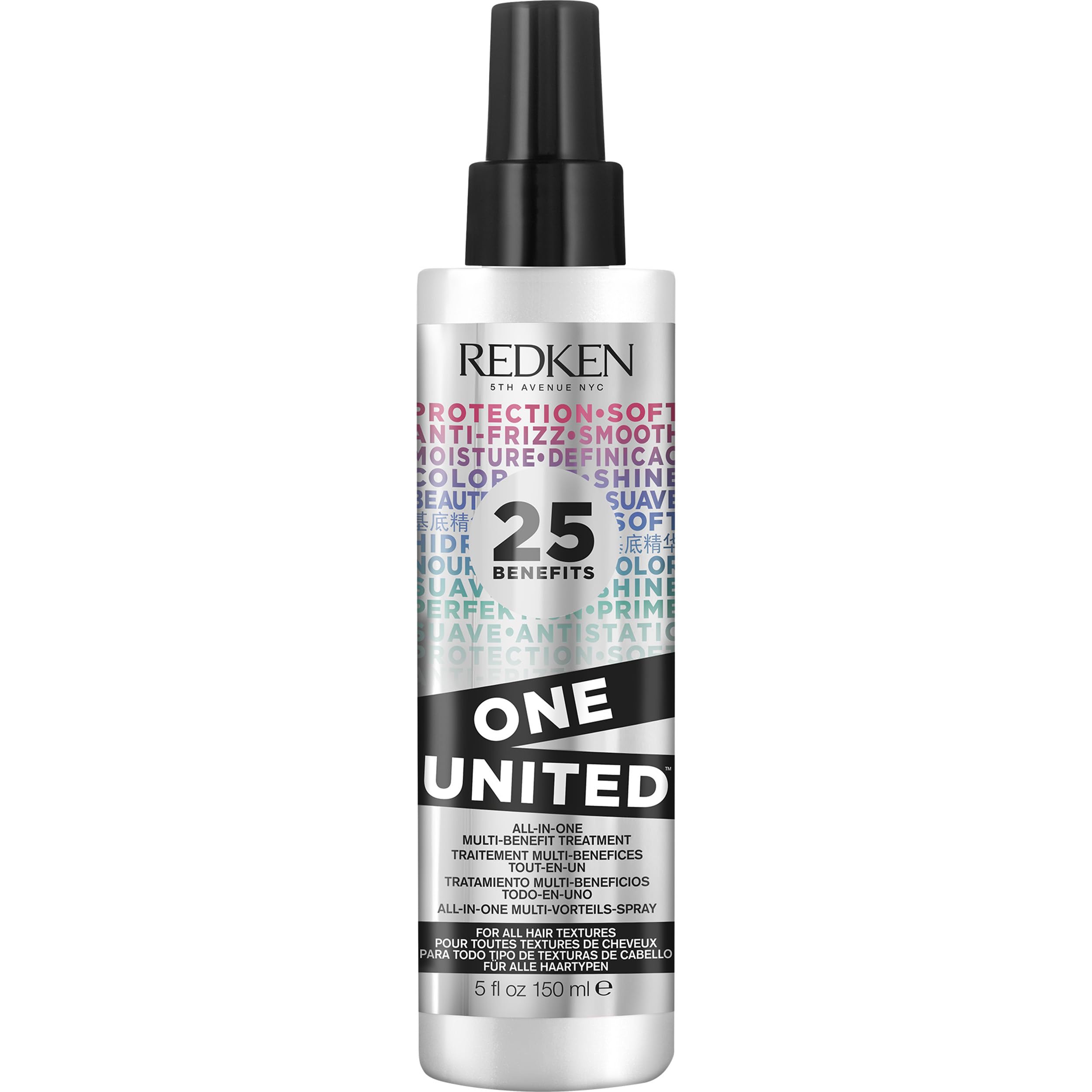 Redken One United 25 Multi-Benefit Leave-In Conditioner And Treatment Spray, Increases Manageability And Protection, Heat Protectant For All Hair Types, 150ml