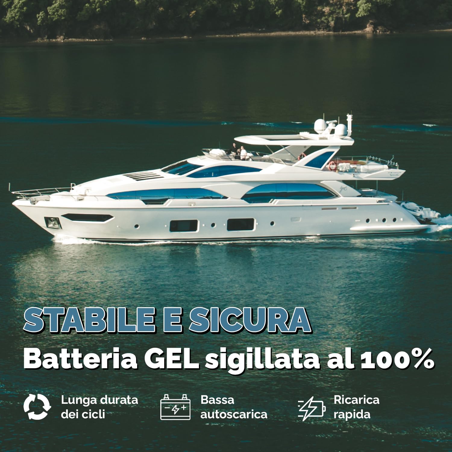 Electronicx batteria di alimentazione 12V 80Ah GEL, 80 AH senza manutenzione & sigillata. Ciclica per solare, barca, camper, carrello elevatore. Dimensioni 242×175×190 mm. Con polo positivo a destra