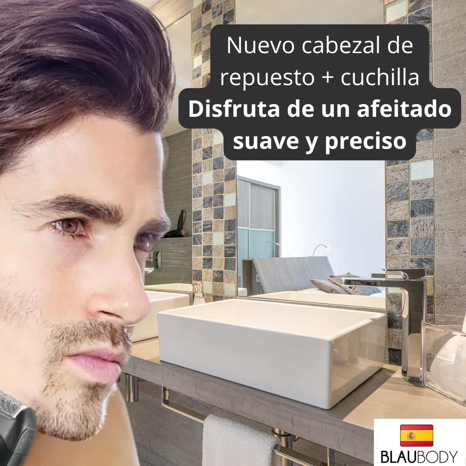 Cabezal de Repuesto x1 Compatible Con Afeitadora Profesional Wahl Shaver Professionnel 7031-100/7043-10 Repuestos de Peluquería Afeitado Pelo de Hombre Barba Cuchilla de Repuesto Para Maquina Barberia