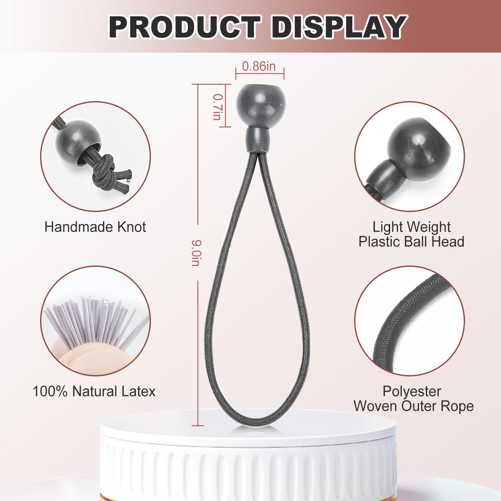 Lot De 30 Tendeurs De Cordon élastique Avec Boule Pour Des