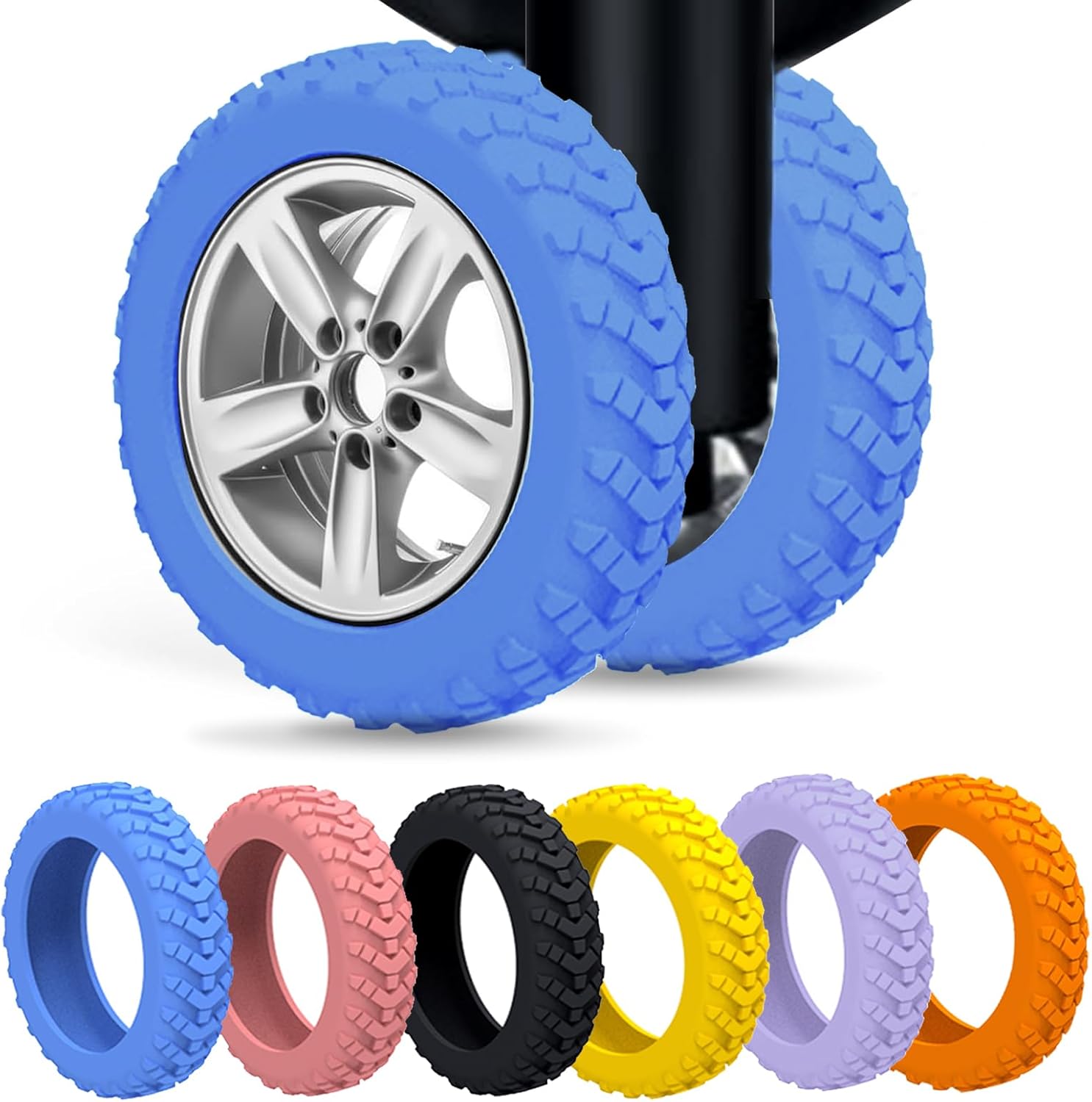 Rosaerpy Luggage Wheel Covers Suitcase Wheel Protectors 8 Pieces Luggage Wheel