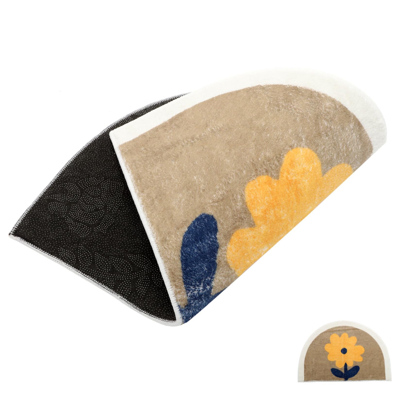 Tappeto Antiscivolo Semicircolare Assorbente e Lavabile Per Ed Decorativo Per