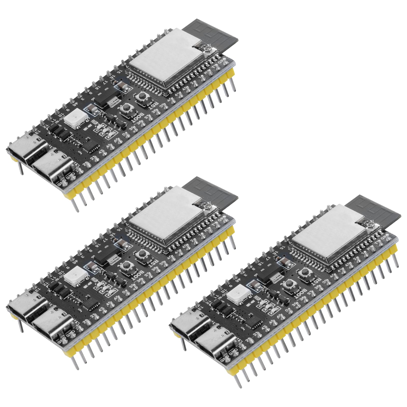 ESP32-S3 DevC-1-N16R8-S3 - Scheda di sviluppo con connettore IPEX AYWHP Wi-Fi + BLE MCU ESP32-S3 modulo completamente integrato, compatibile con Arduino (3 pezzi)