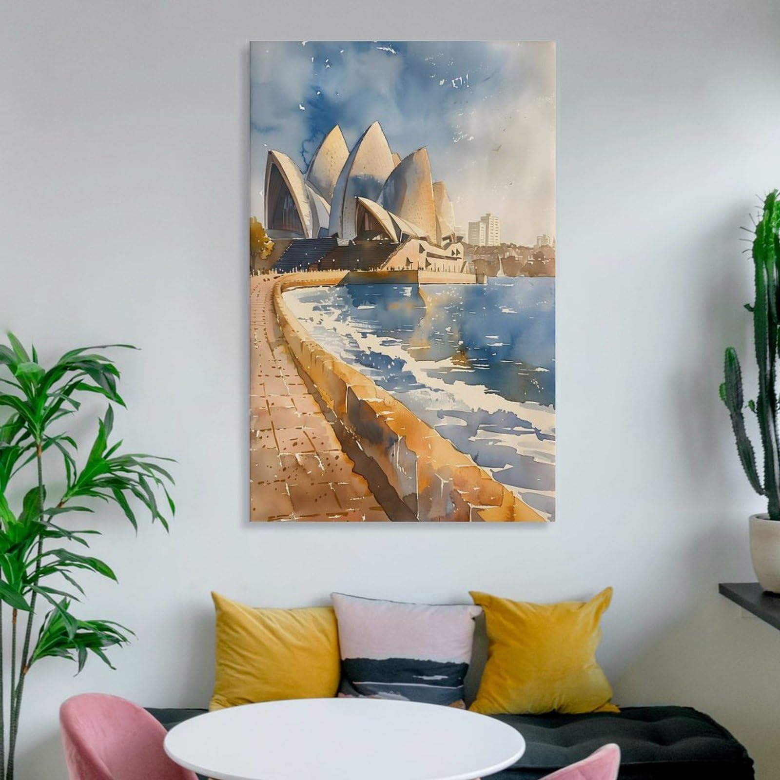 Amazon.com: ZJLAMZ Sydney Opera House Watercolor Painting Wall Art