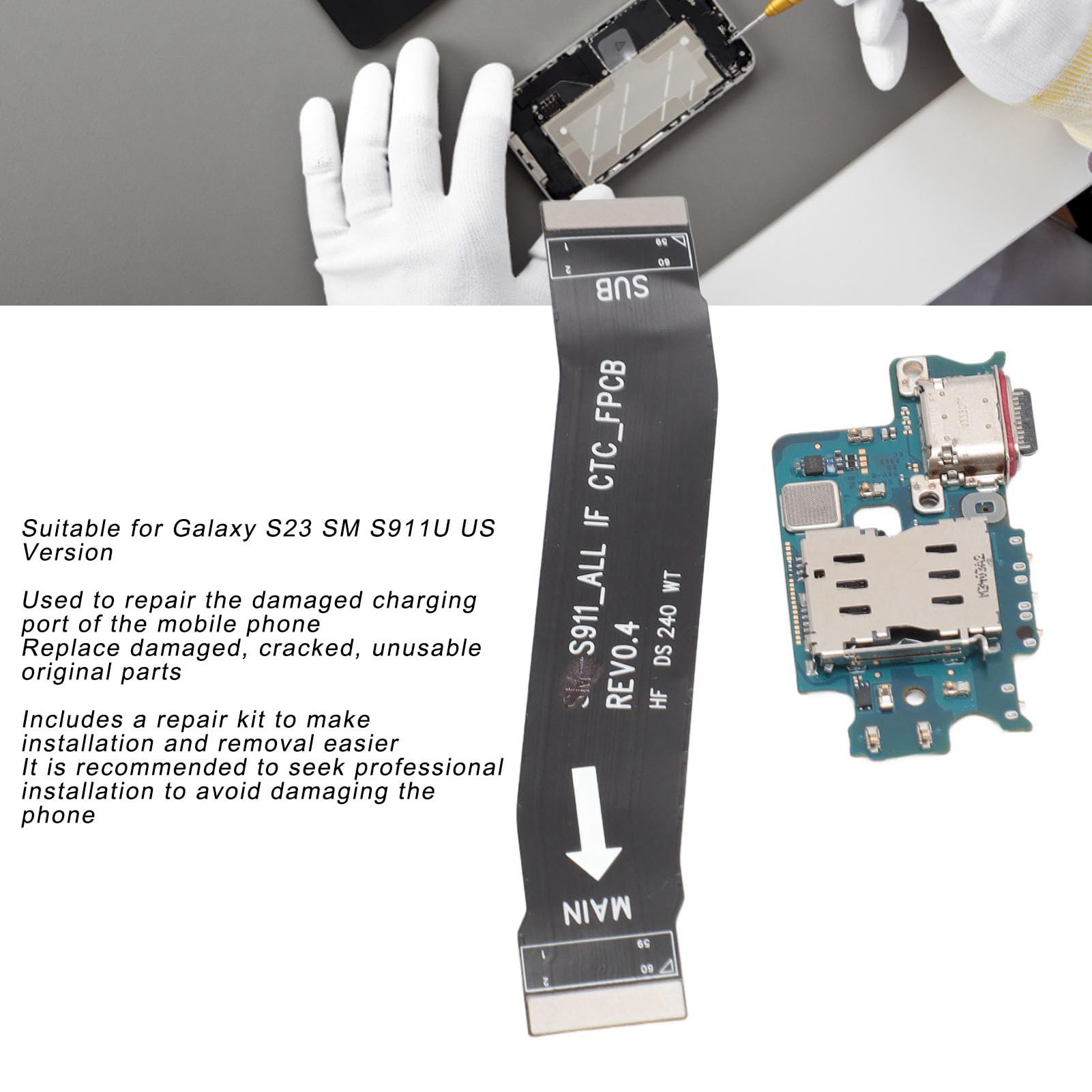 S23 SM S911U USB C Porta di Ricarica Cavo Flex Sostituzione