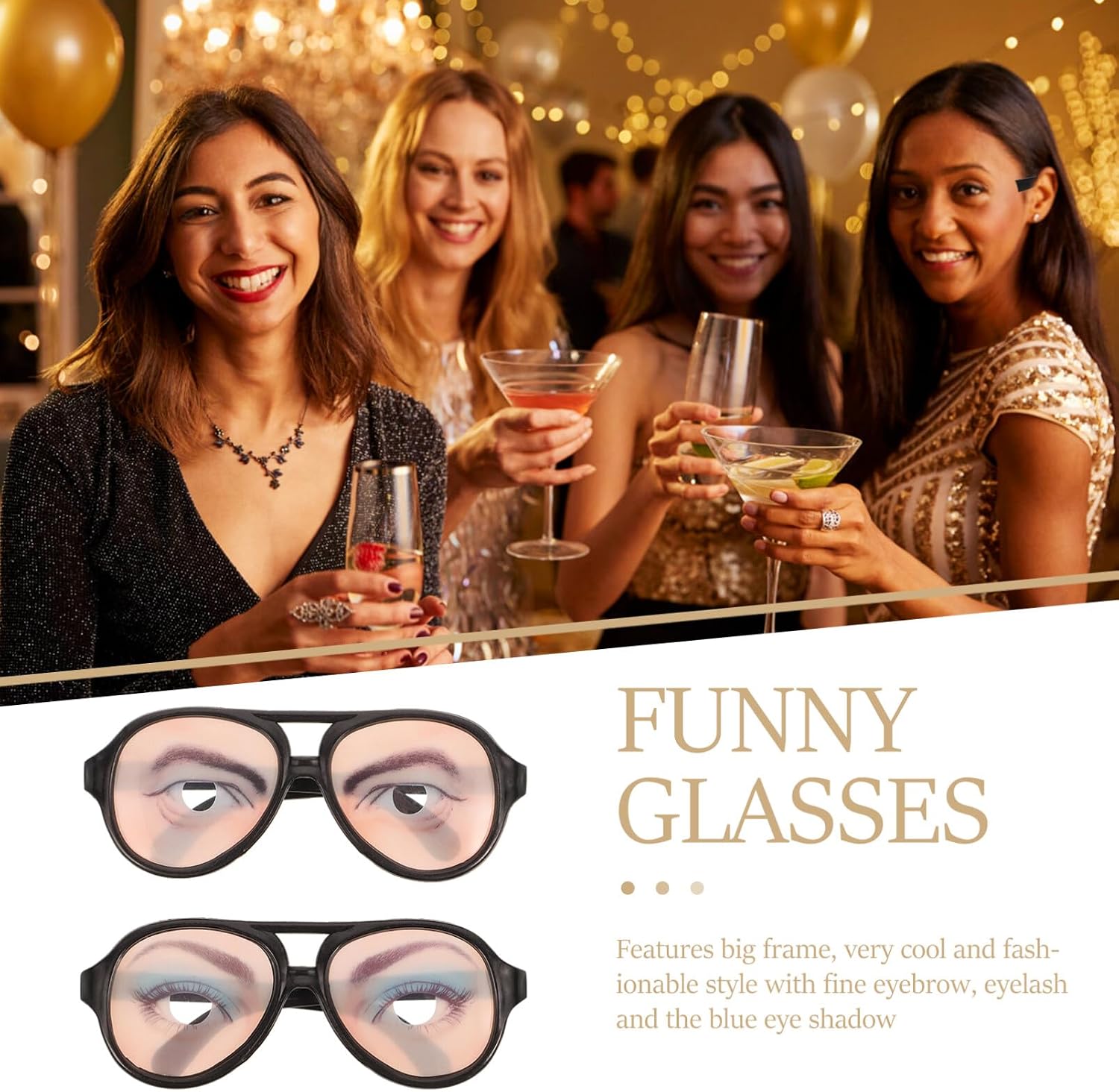 Alipis Halloween Trick Toy Male Funny Eyes Glasses Costume Prank Eyeglass Party Favors for Halloween Fools Day Party Accessory image 5