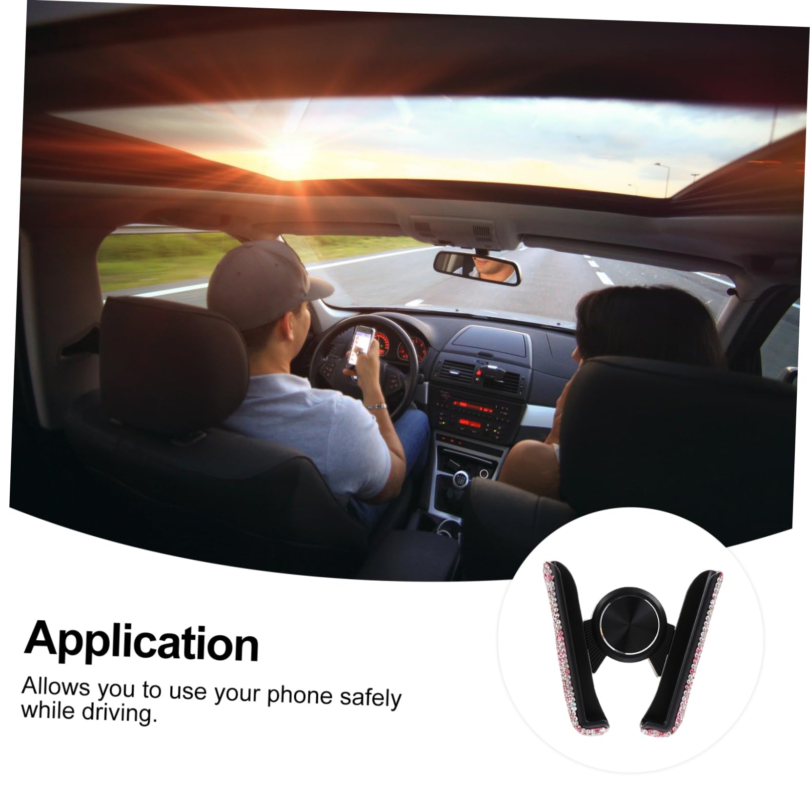 OSALADI 3pezzi Supporto Per Telefono Da Auto Con Strass Porta Smartphone Per Ventilazione Compatibile Con Telefono Da Design Elegante e Funzionale Facile Accesso Alla Porta Di Ricarica