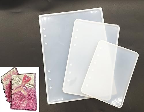 Juego de 3 moldes de fundición de resina para cuadernos, A5 A6 A7, molde de silicona para cuaderno con resina epoxi, fabricación de manualidades,
