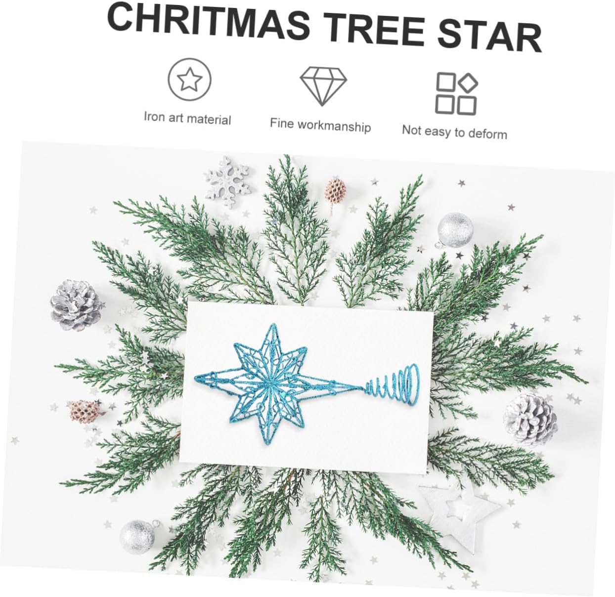 2pcs Anise Topper Star Festival Treetop Decor Christmas Tree for Holiday Parties and