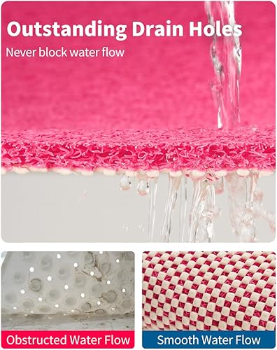 Miniatura 4 de Tapete de ducha antideslizante, cómodo tapete de baño para superficie texturizada, secado rápido, fácil limpieza, tapete de ducha para áreas