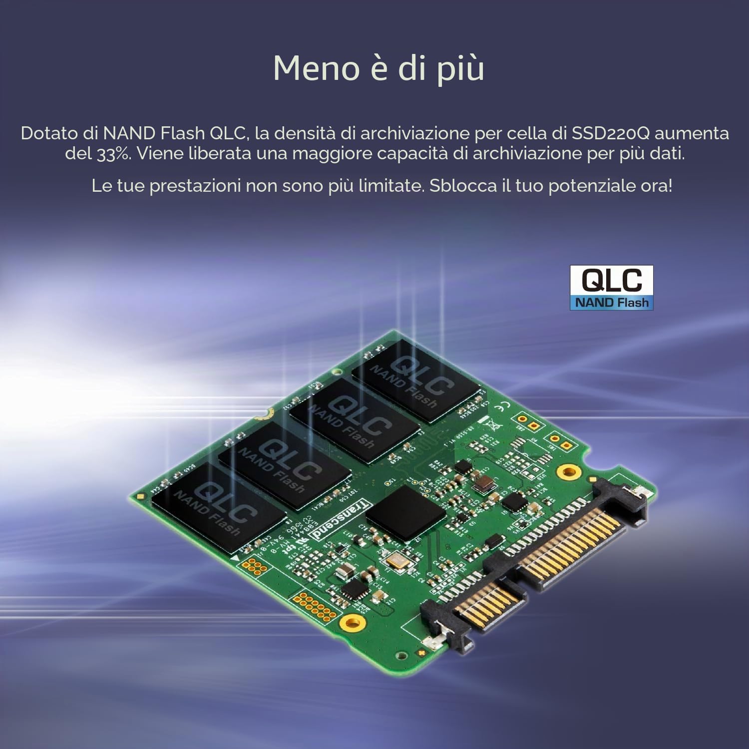 Transcend SSD interno da 1 TB SSD220Q SATA III 6 Gb/s 2,5 pollici