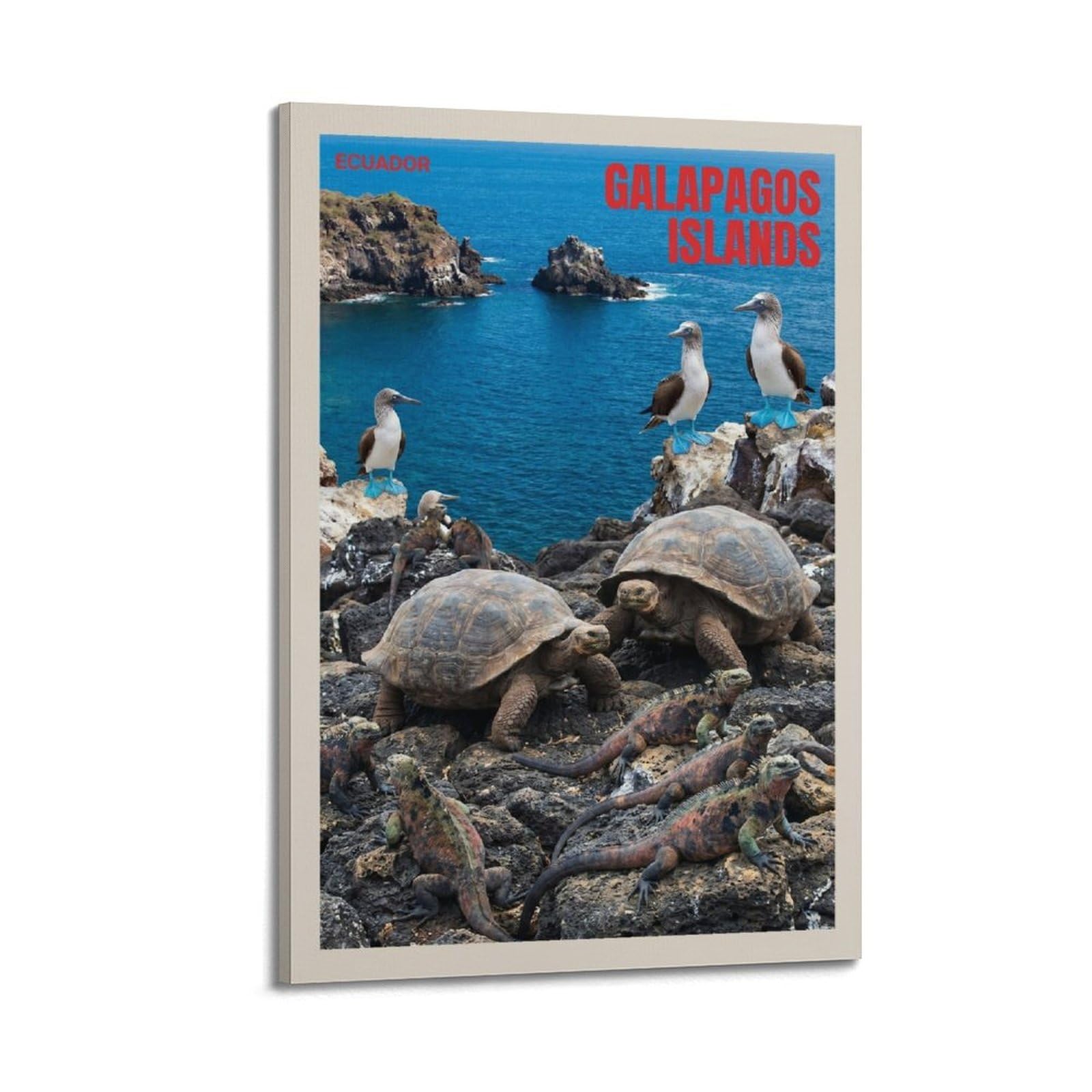 OKAHYS Travel Scenery Galápagos Islands Poster Modern Decorative Canvas Prints - Ideal Wall Art for Family, Man Cave, Game Room, Boys & Girls Bedroom 20x30inch(50x75cm)