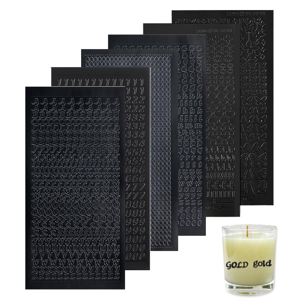 Ceihwa 7 Hojas Pegatinas de Numeros y Letras Negro Pegatinas Letras Adhesivas Pequeñas Mini Pegatinas Alfabet oAlphabet Stickers Letras Autoadhesivas Stickers Letras para Resina Epox para DIY Álbumes