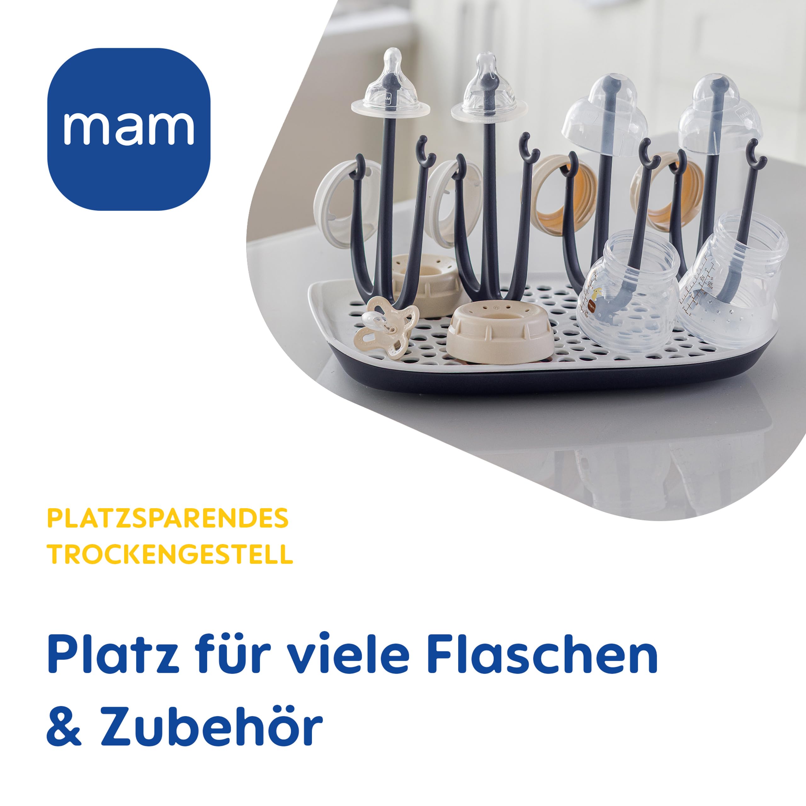 MAM Easy Start Anti-Colic Set inkl. Trockengestell | 0+ Mon | Babyflaschen-Set | 96% Hebammen-Empfehlung | 80% weniger Koliken | 2 Trinkflaschen & 1 Schnuller | beige