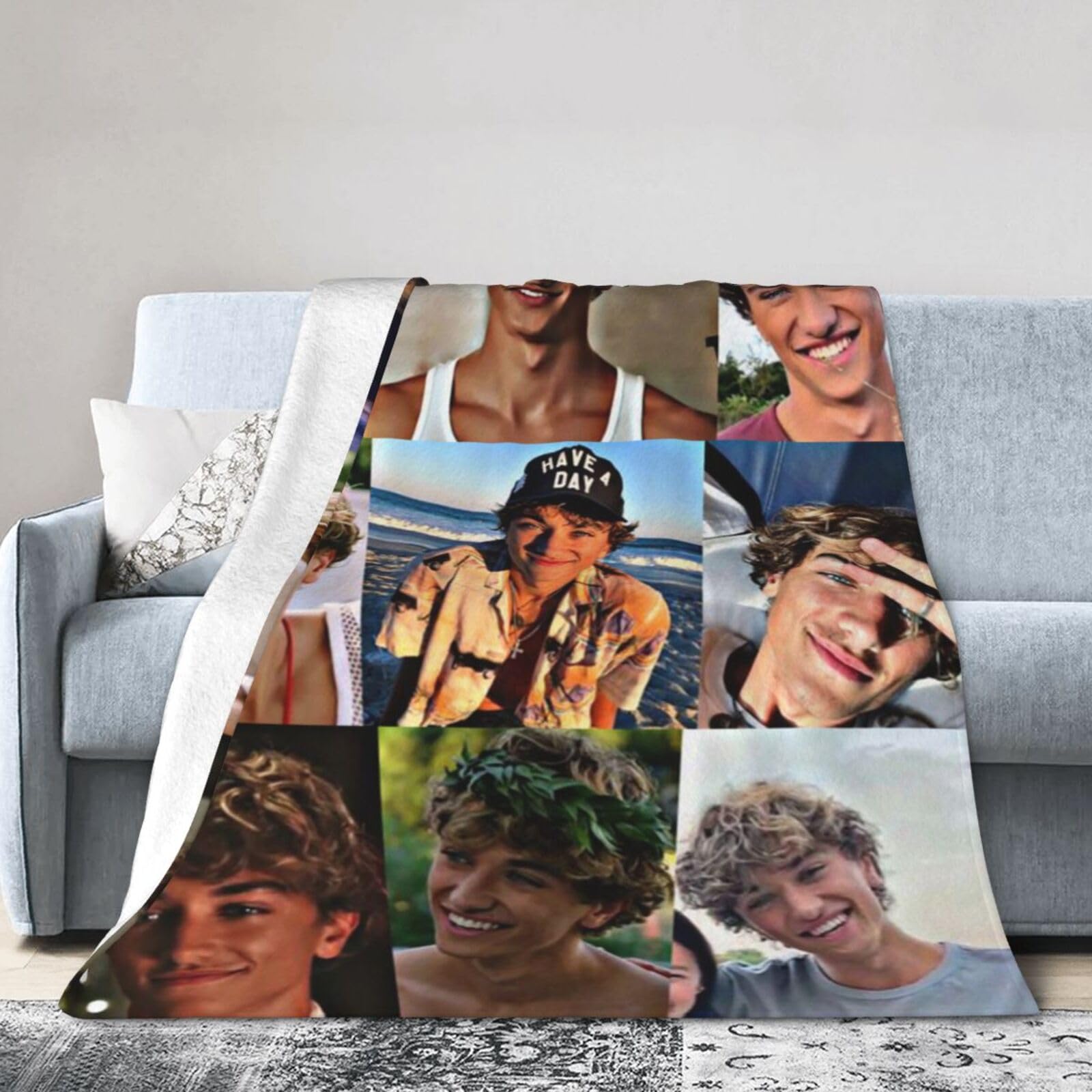 Super Soft Flannel Blanket Gavin Casalegno and Jeremiah Actor Fisher Throw Flannel Blankets Soft Blanket All Seasons Lightweight Air Conditioner Suitable for Living Room, Bedroomm 80x60 in