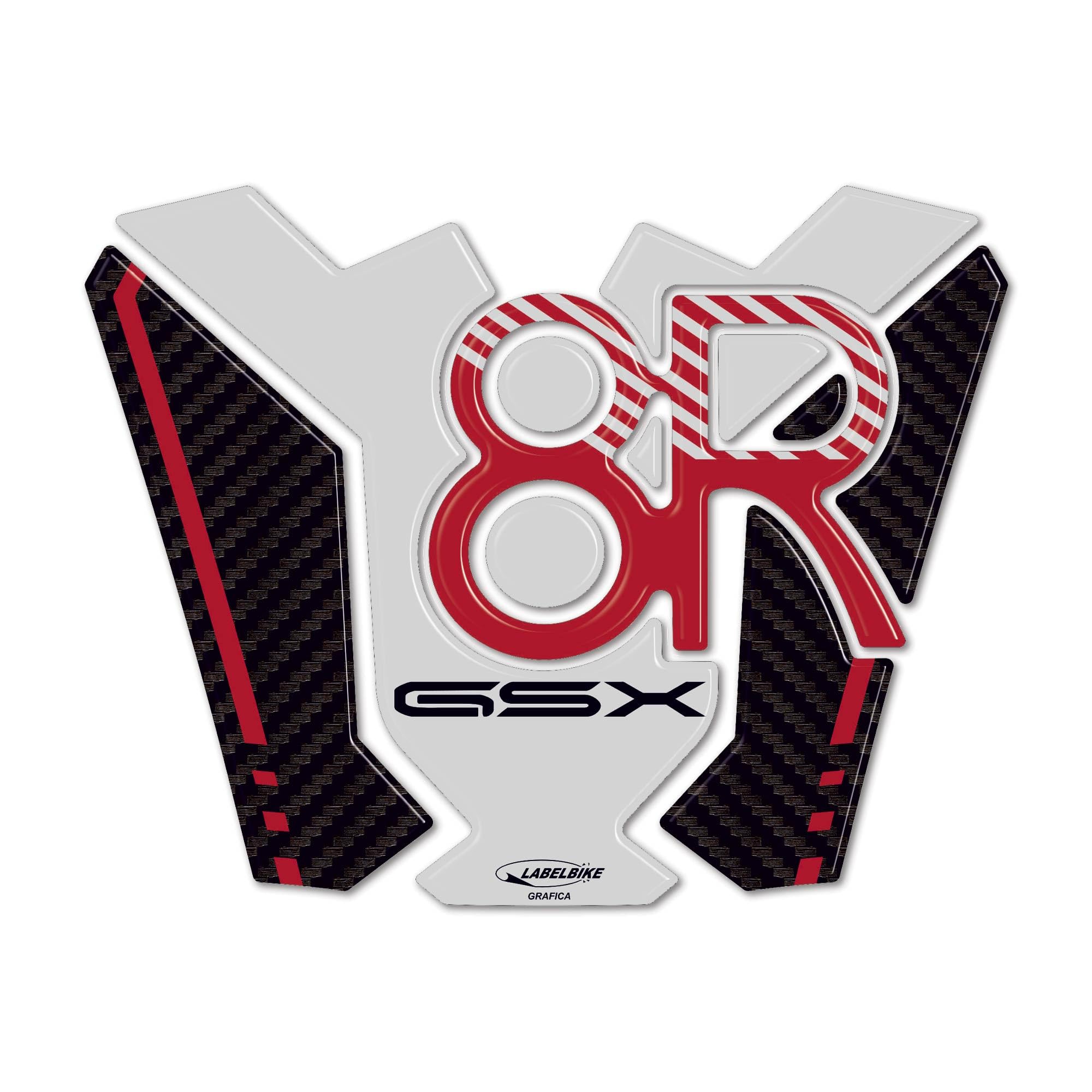 labelbike - 3D Tank Pad Gel Resin Sticker for Motorcycle Tank Pad Decoration and Protection Compatible with Suzuki GSX-8R