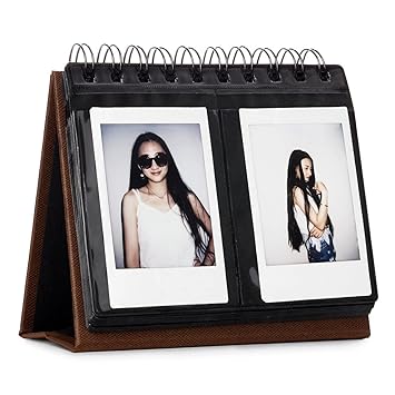 FotoCart 68 Pockets Desk Calendar Style Photo Album for Fujifilm Instax Mini 7s 8 25 50s 70 90/ Polaroid Z2300/ Polaroid Pic 300 P/Polaroid Snap Films (Brown)