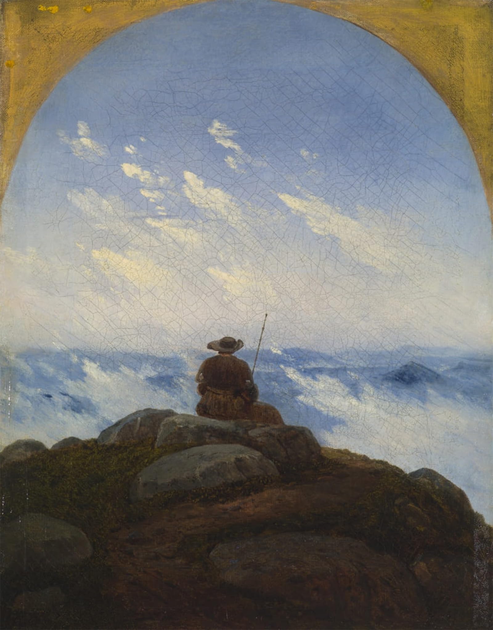 POSTERIIk Famous Print Pop Art Wall Art Graffiti Wanderer on the Mountaintop by Carl Gustav Carus Art Prints for Home Decor 60x90cm