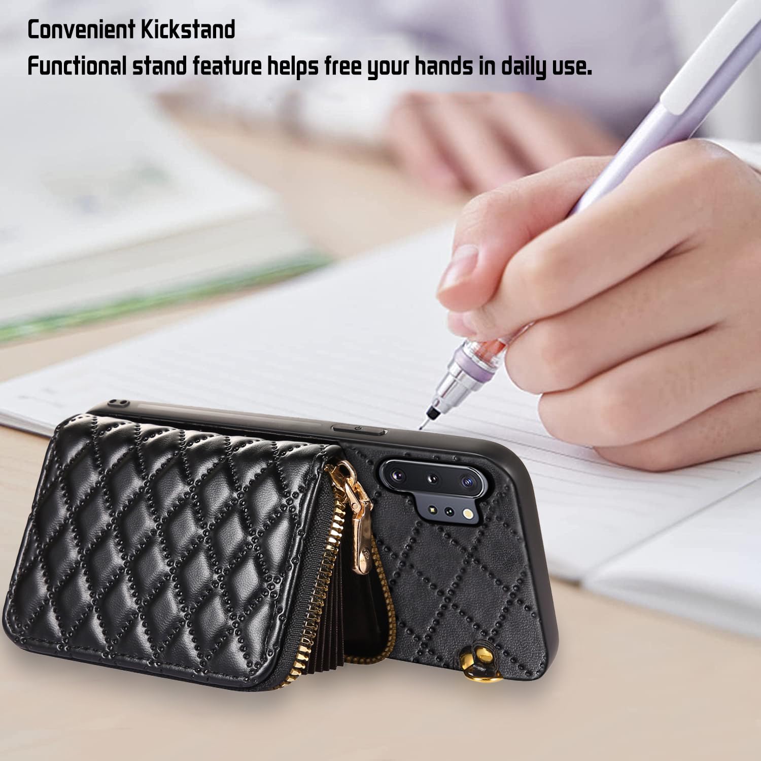 Furiet Compatible with Samsung Galaxy Note 10 Plus Note10+ 5G Zipper Wallet  Case with Crossbody Shoulder