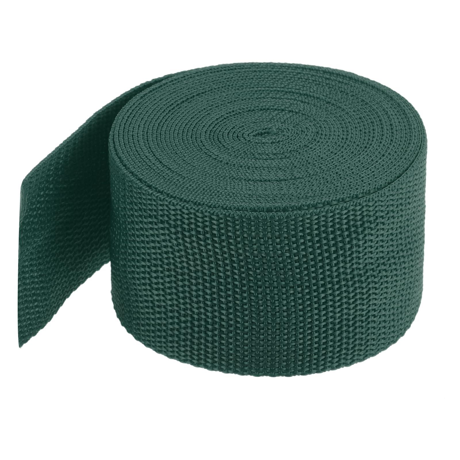 MECCANIXITY Lightweight Polypropylene Webbing Strap 2" 5 Yard Backpack Strapping Band Dark Green for Outdoor Luggage Cargo Straps