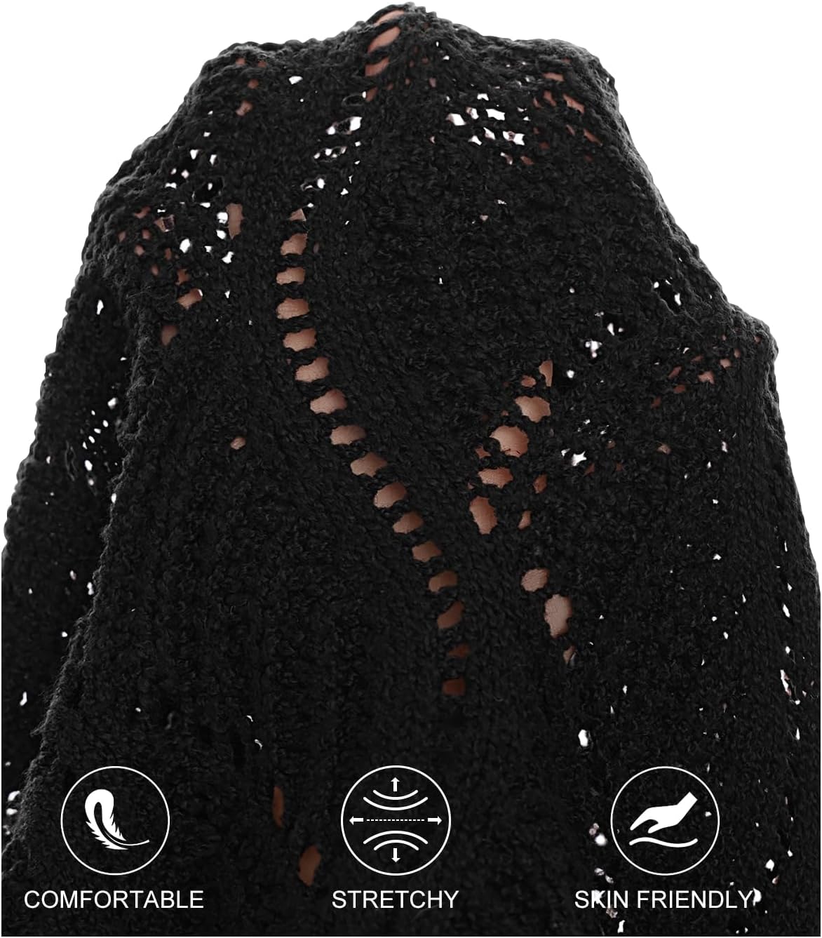 MEROKEETY Fall Sweaters for Women 2025 Oversized Pullover Crochet Lantern Long Sleeve Mock Neck Casual Loose Tops - Image 6