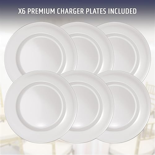 Miniatura 4 de Juego de 6 platos de carga  Platos decorativos redondos y cargadores de mesa reutilizables  Cargadores elegantes para platos llanos  Cargador y