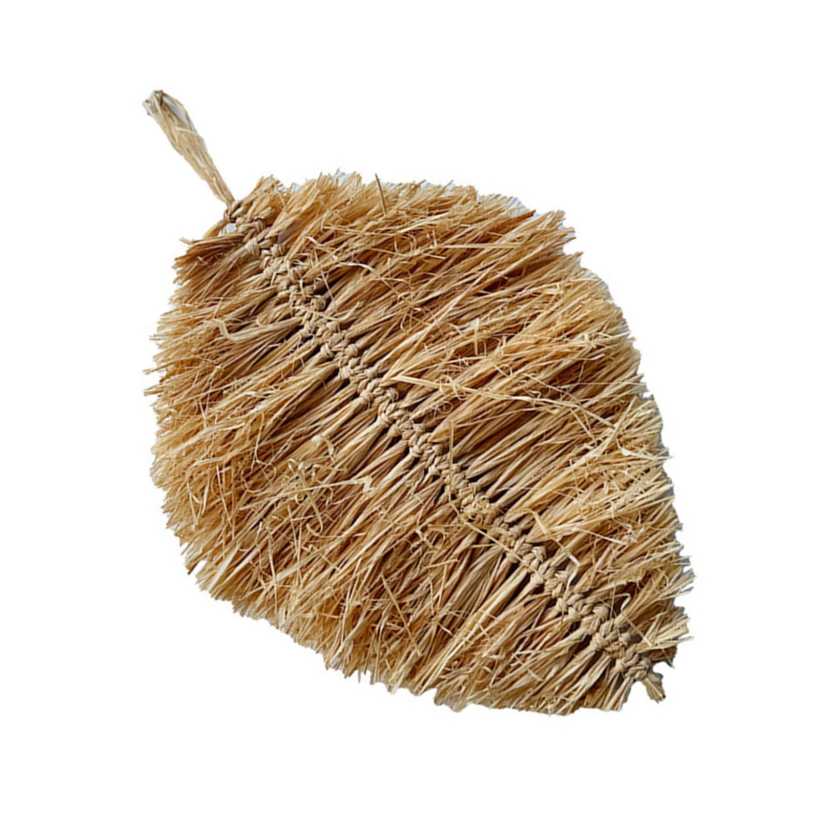Jazuaiao Japanese Styles Wall Art Handcrafted Dried Grass Raffia Hanging Ornament for Home Living Room Bedroom Decoration Farmhouses Wall Hanging