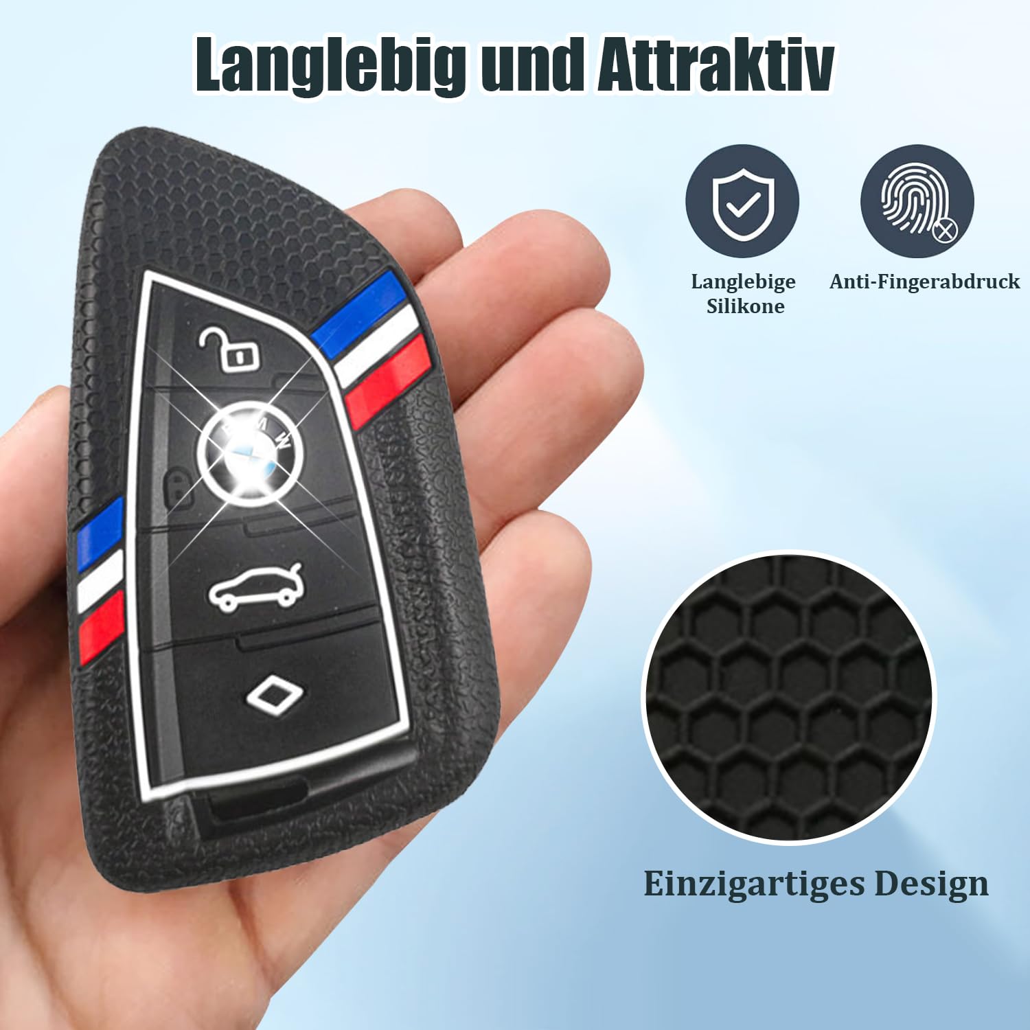 Coque En Silicone Pour Clé De Voiture BMW - Protection Anti-Choc Pour Série 2 à 7, X1 à X6