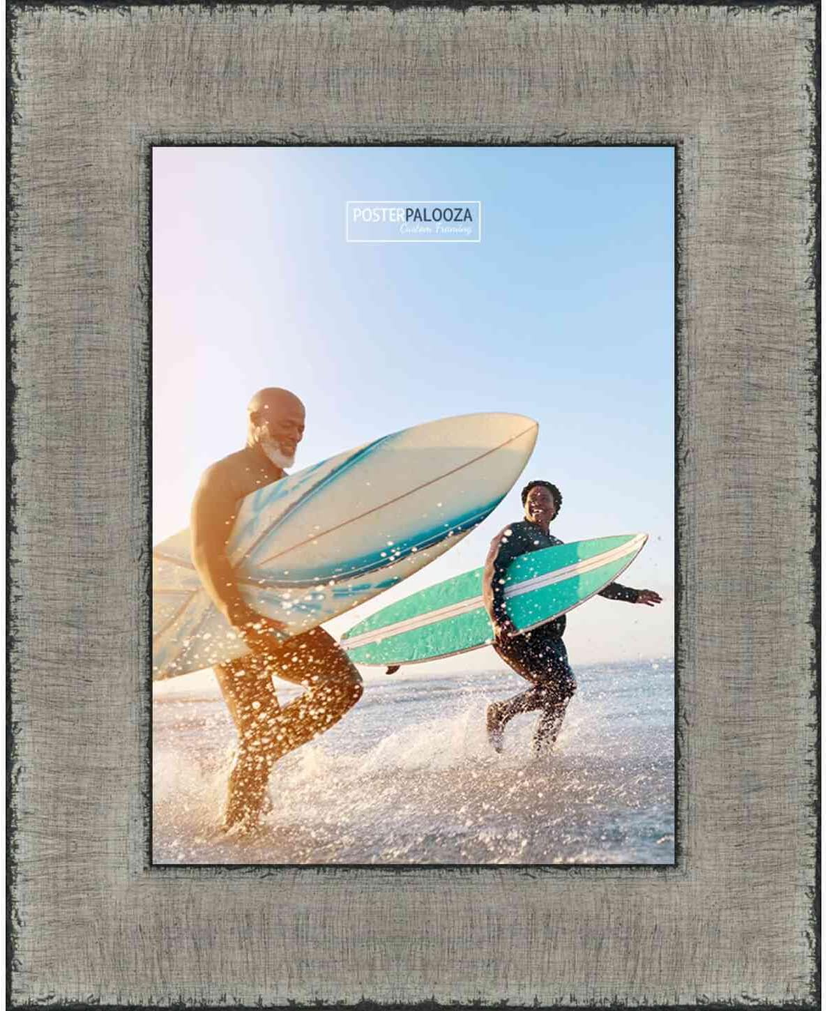 Poster Palooza 19x27 Traditional Silver Complete Wood Picture Frame with UV Acrylic Plexiglass, Foam Board Backing & Hardware Included