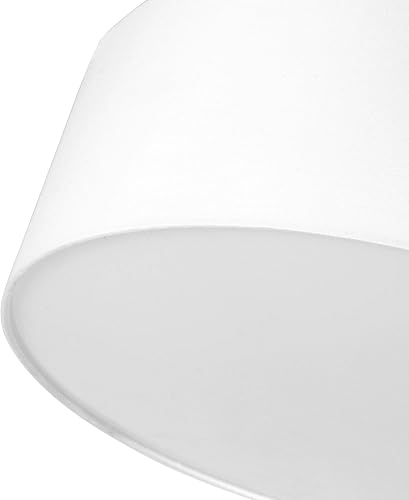 Miniatura 5 de SomSom Lámpara de techo, pantalla colgante de tela moderna de montaje semiempotrado, pantalla de tambor blanco grande, lámpara colgante redonda,
