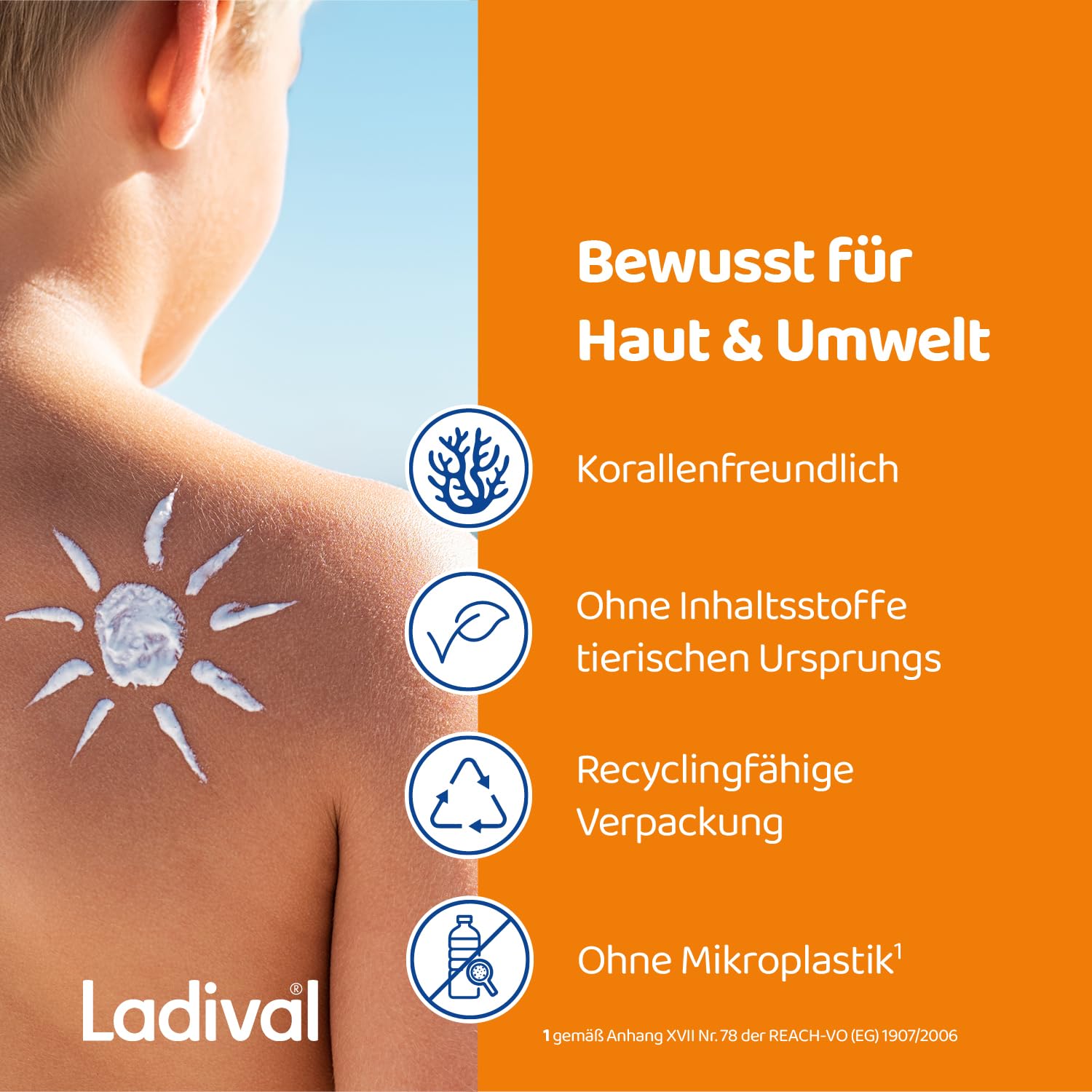Ladival® Empfindliche Kinderhaut Sonnenschutz-Milch LSF 50+ für Kinder und Babys ab 6 Monaten, extra wasserfest, mit 4-fach Zellschutz, Sonnencreme 250ml