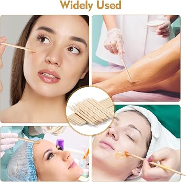 200 Pcs Eyebrow Wax Sticks, Waxing and Cuticle Sticks | Pointed and flat wooden sticks for eyebrow waxing, cuticle care, nail art, wax application and craft projects