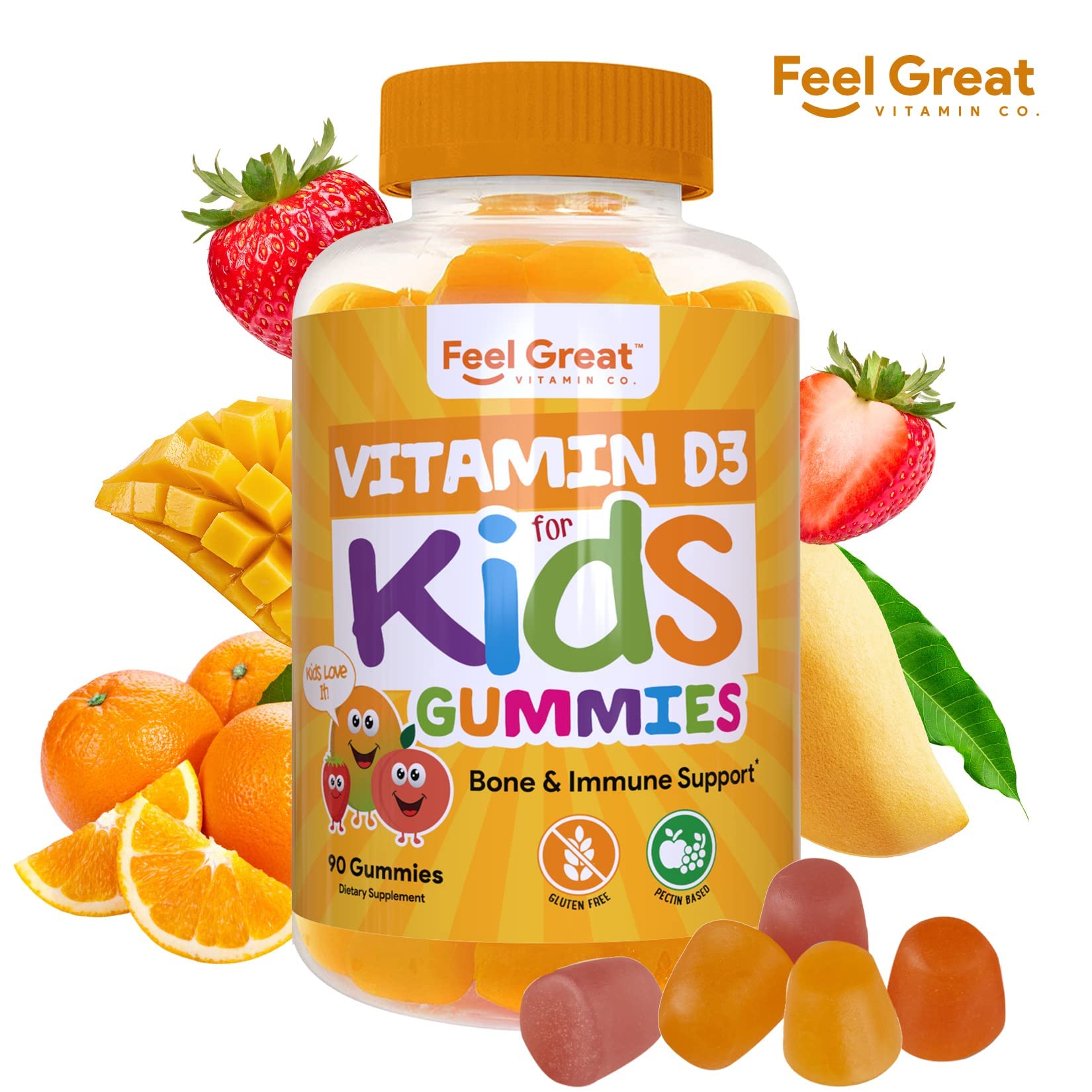 Kids Vitamin D Gummies (3 Month Supply) by Feel Great Vitamin Co