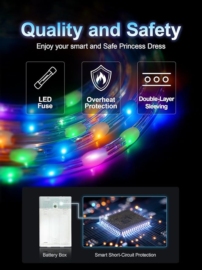 Disfraz de Princesa para Niña con Luces LED 3-9 Años miniatura 4