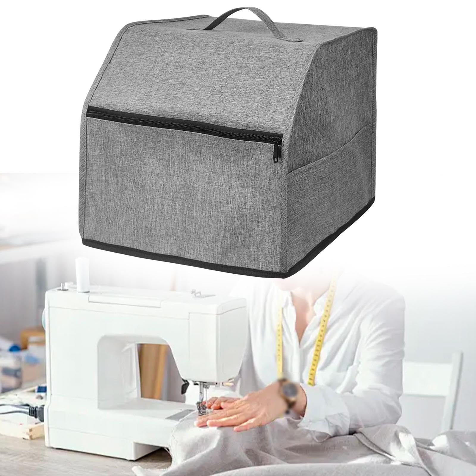 SM SunniMix Sewing Machine Cover,Essentials Storage Pockets Serger Machine Cover with Handle Dustproof Protection Cover for Professional